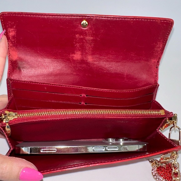 💯 LOUIS VUITTON Monogram Red Vernis Reade Wallet on Chain - Picture 4 of 11